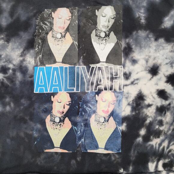 Aaliyah Cropped Shirt Womens Large 21x18 Black Pop - Picture 7 of 11